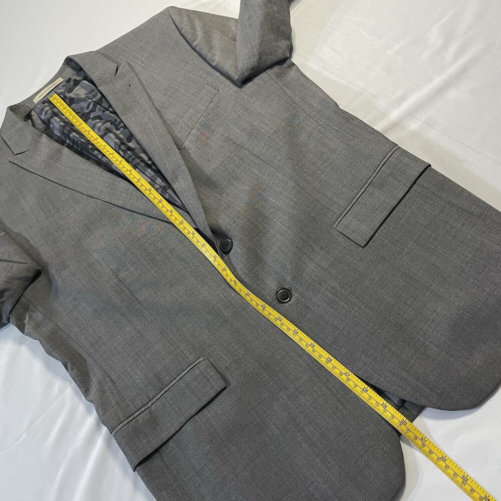 Joe Joseph Abboud Slim Fit 44R Gray Sharkskin Super 120s Wool Suit Jacket Camo - Picture 8 of 10